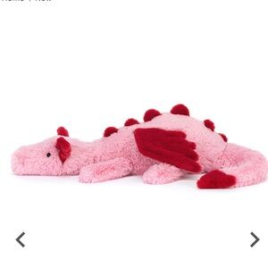 Jellycat Pink and Red Dragon Plush